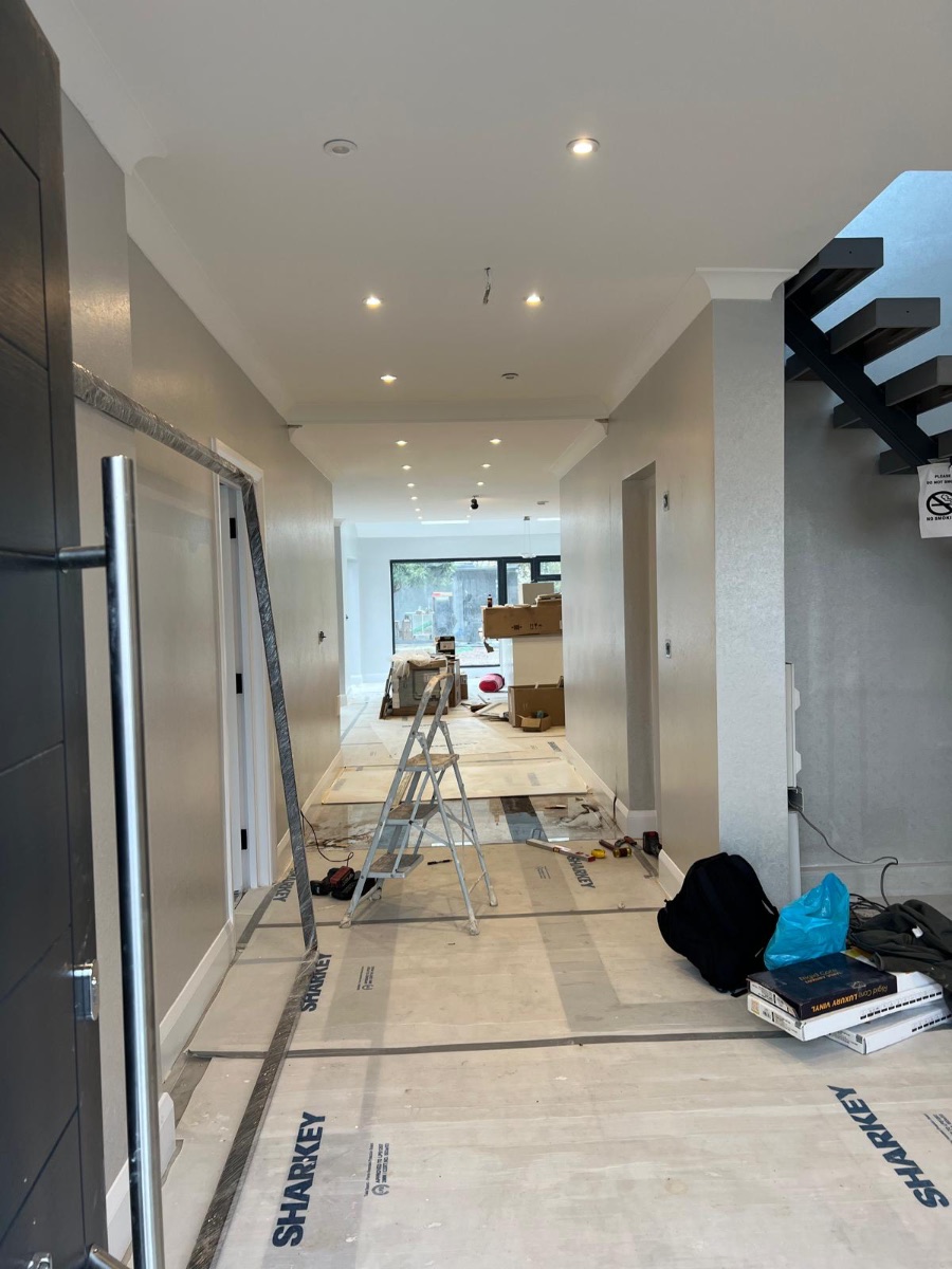 Corridor before glass doors fitted