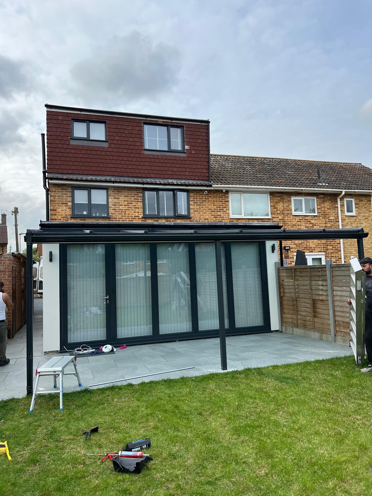 Full house refurbishment with new bi-fold doors and lean-to glass roof